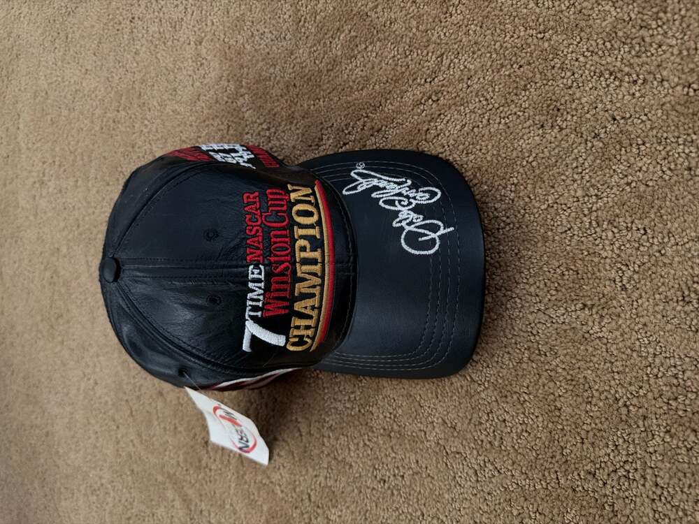 Vintage Dale Earnhardt NASCAR 7-Time Winston Cup Champion Black Leather Hat - Picture 5 of 5